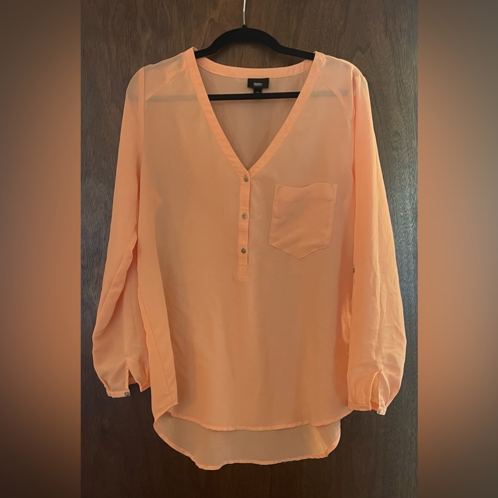Long‎ Sleeve Coral Mossimo Top